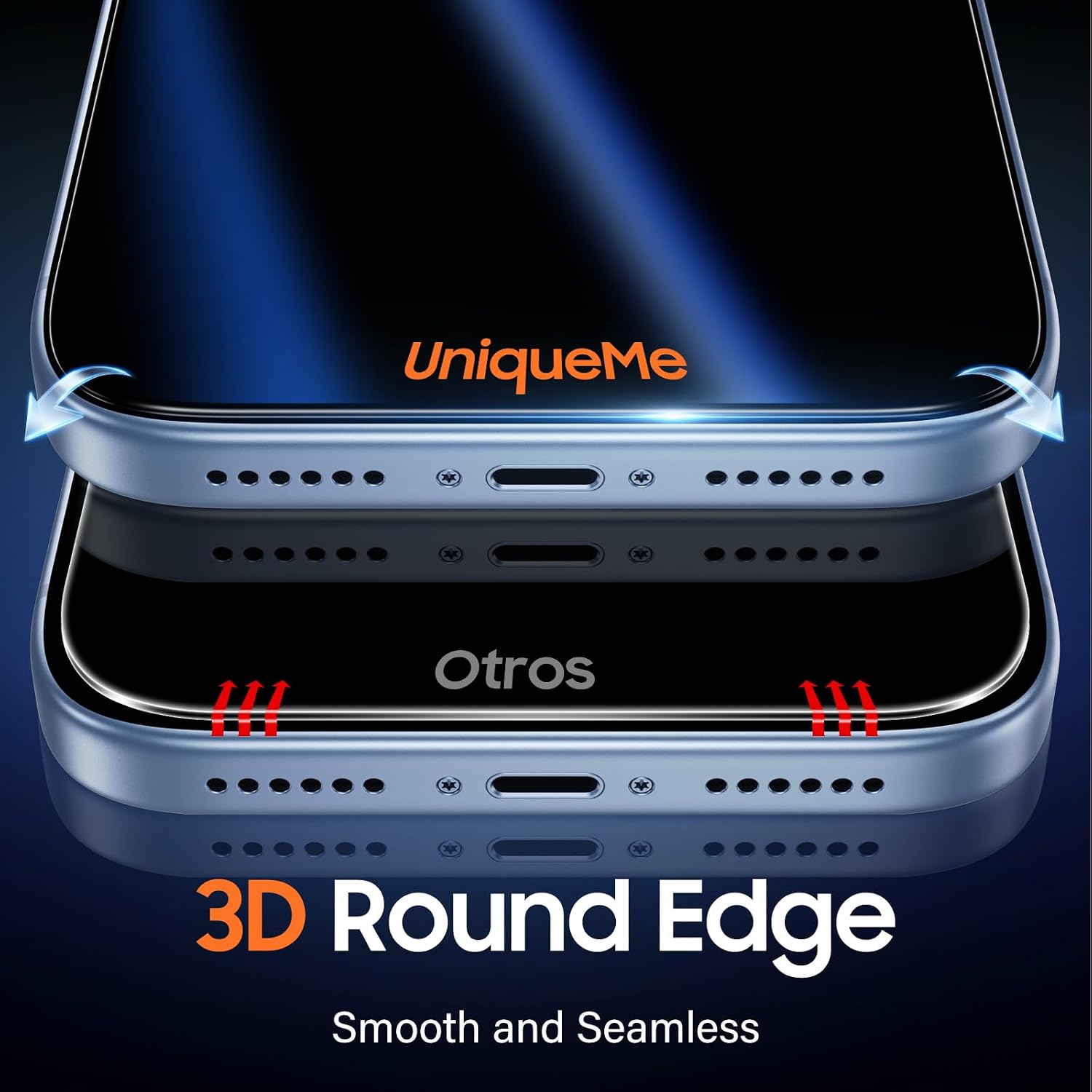 Detalle de UniqueMe 18 Pro Max Privacy Screen Protector for iPhone, 6.9-Inch 2-Pack