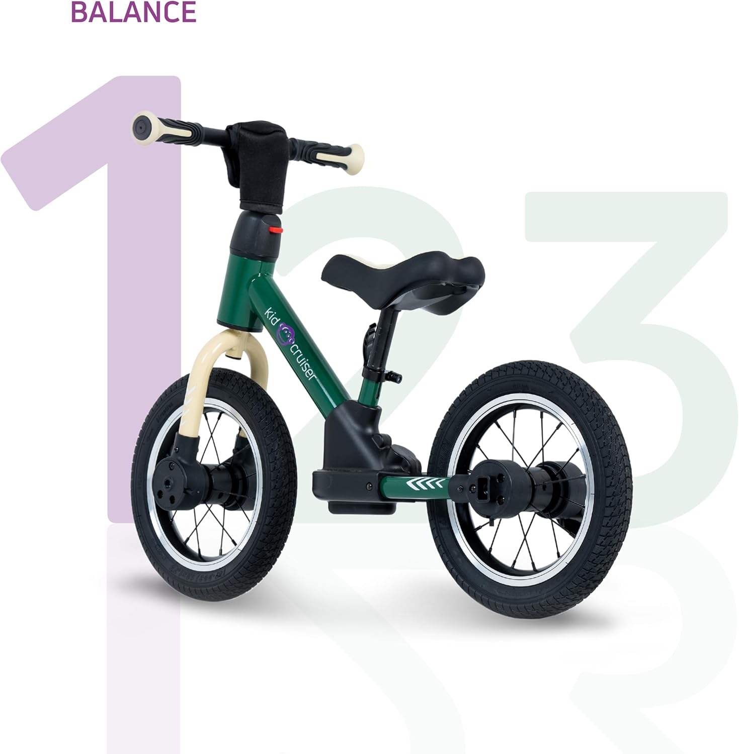 Detalle de Kidcruiser Pedalplay Laufrad ab 2 Jahre – 3‑in‑1 Lernrad mit LED Stützrädern und robustem Modulrahmen