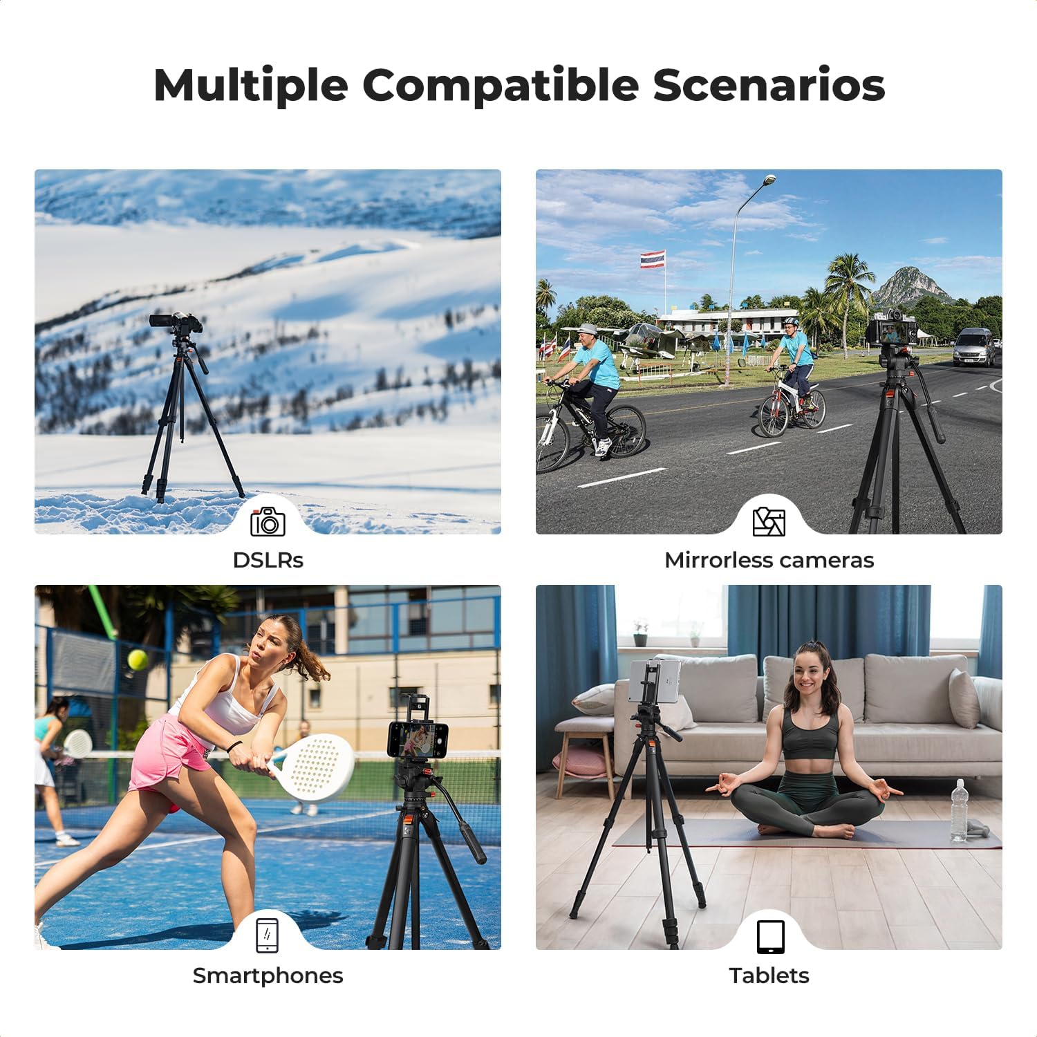 Thumbnail 6 de K&F CONCEPT 73” Camera Tripod with Fluid Head review
