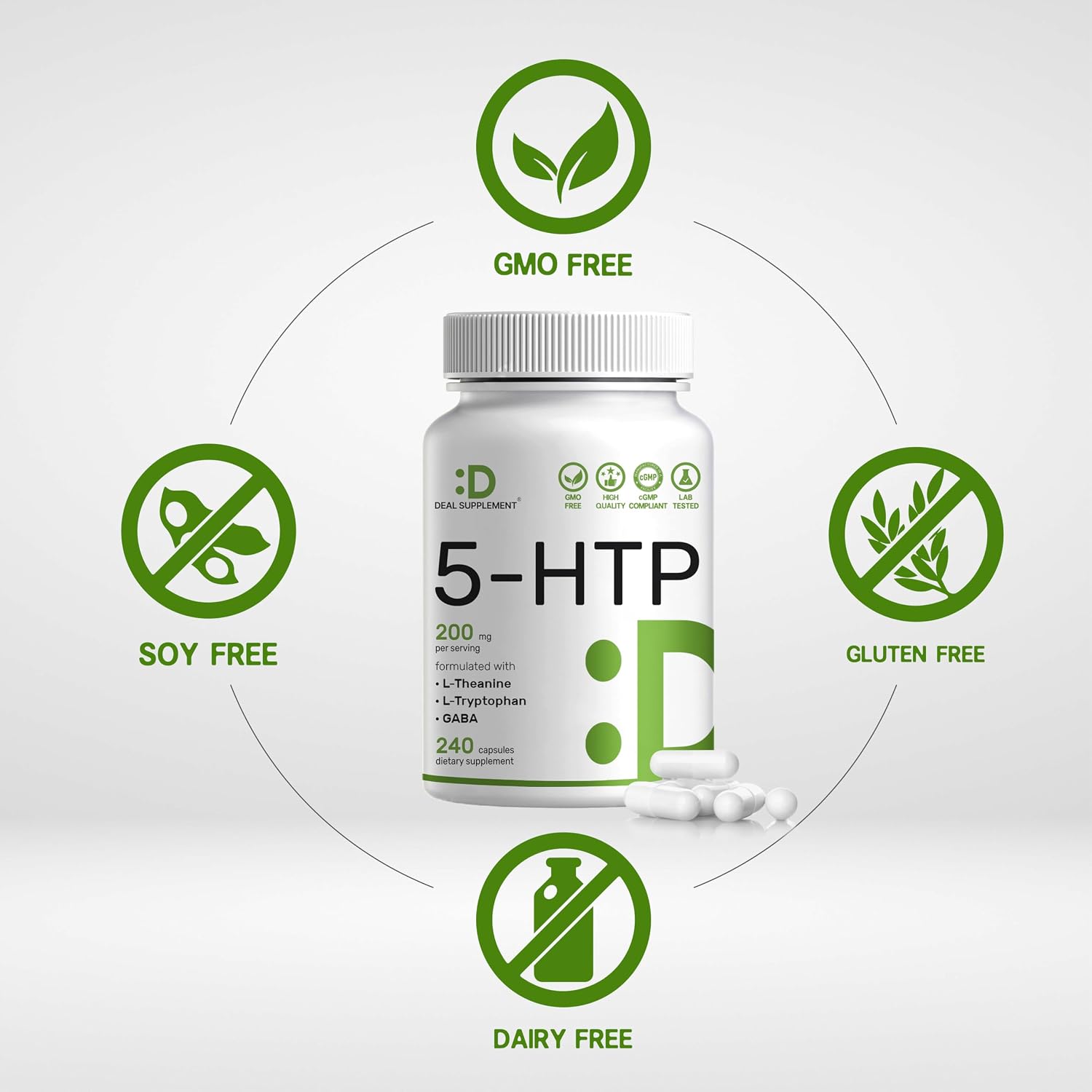Detalle 1 de 5-HTP Supplement, 240 Capsules