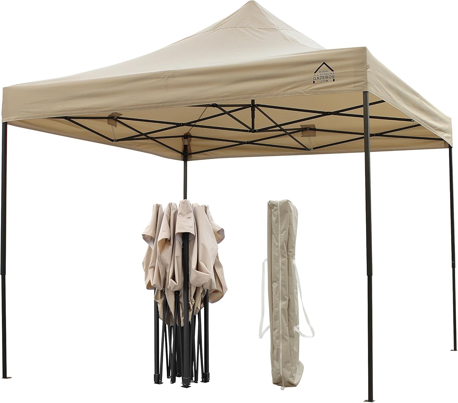 Thumbnail 3 de All Seasons Gazebos 2.5x2.5m Pop Up Gazebo con 4 pareti, accessori e borsa con ruote – beige
