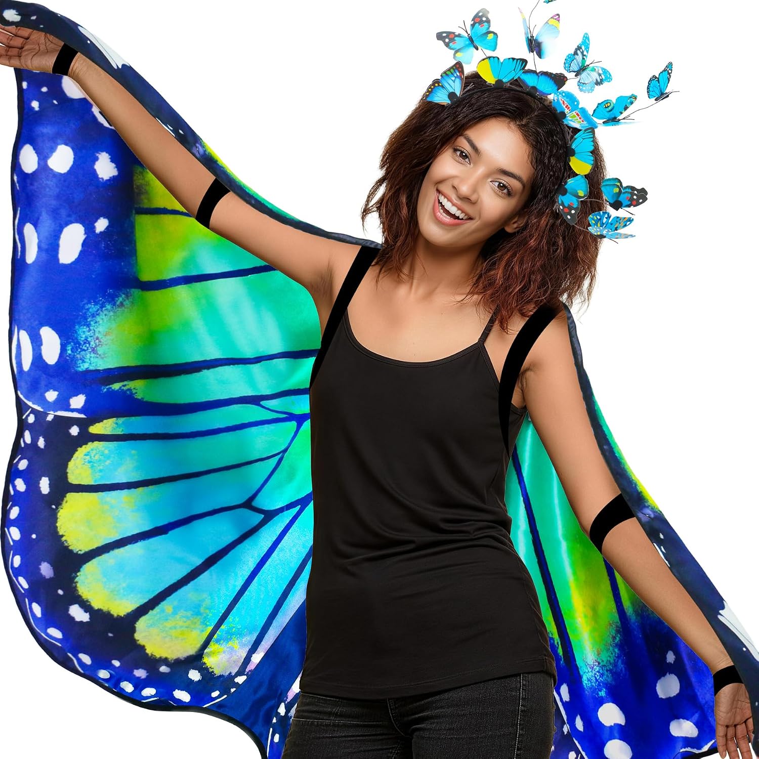 Detalle de Butterfly Wings Costume for Women in 75D Satin