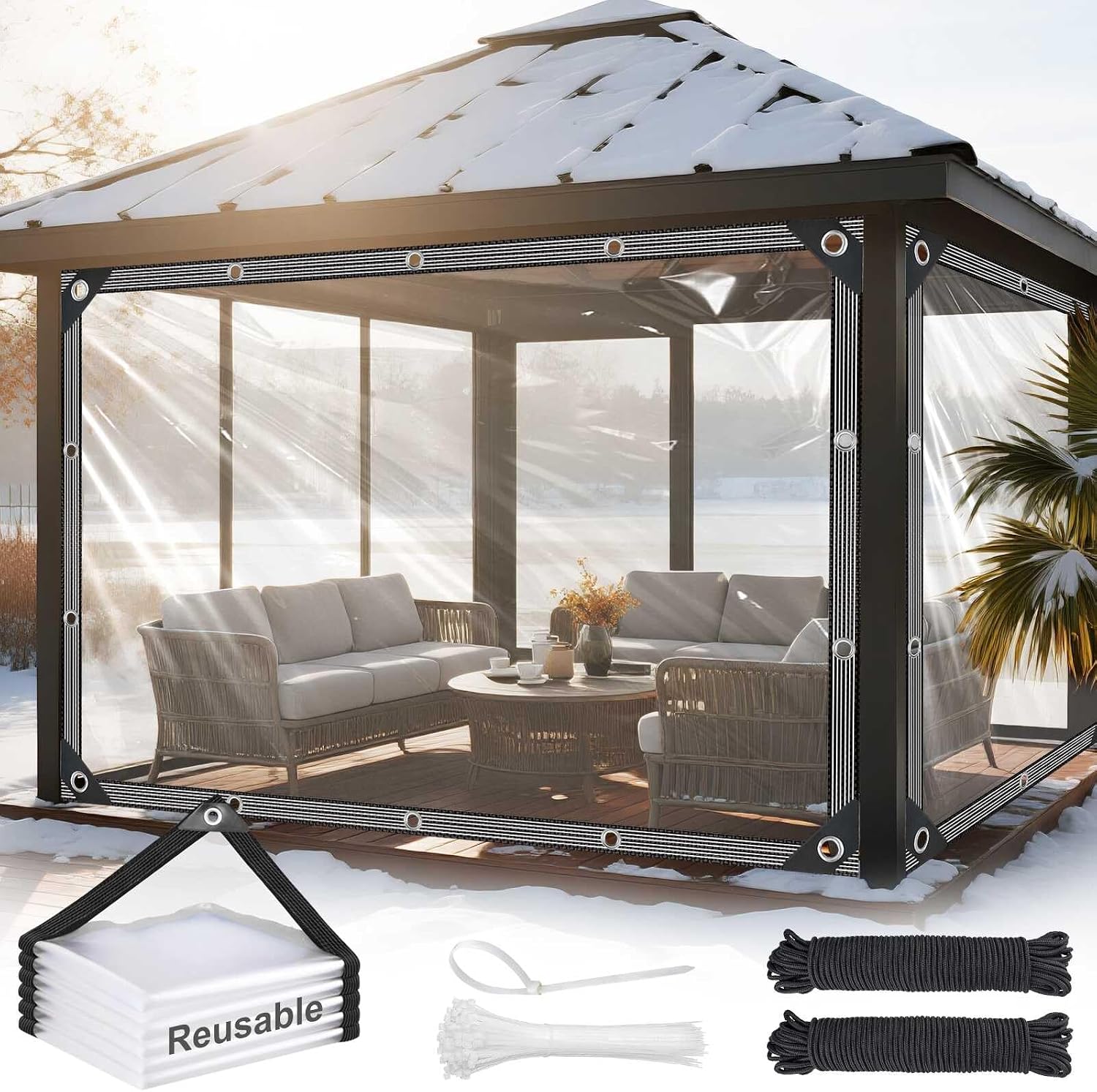Detalle de Clear Vinyl Tarp 14 Mil