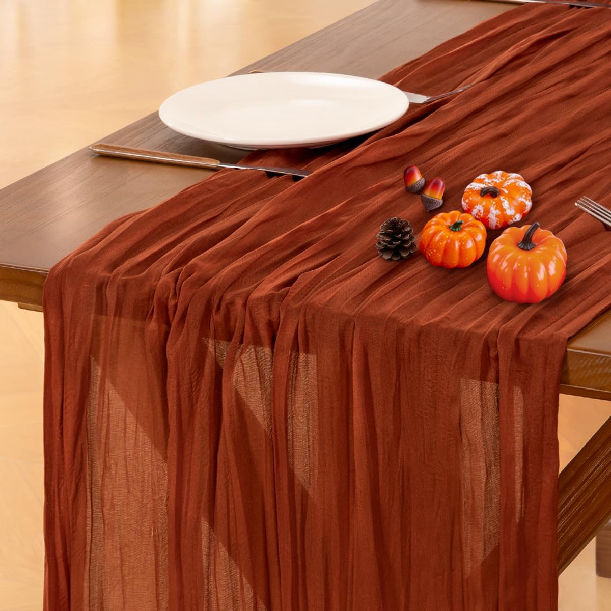 Detalle de Cheesecloth Table Runner 120-Inch
