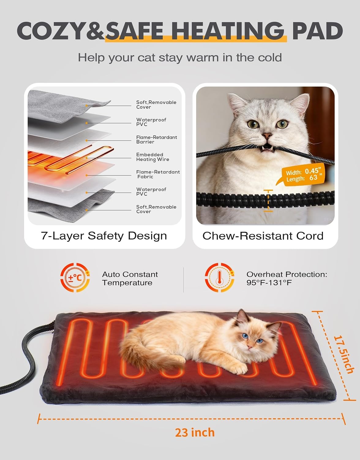 Detalle de Heated Outdoor Cat House, 23.4-Inch Interior