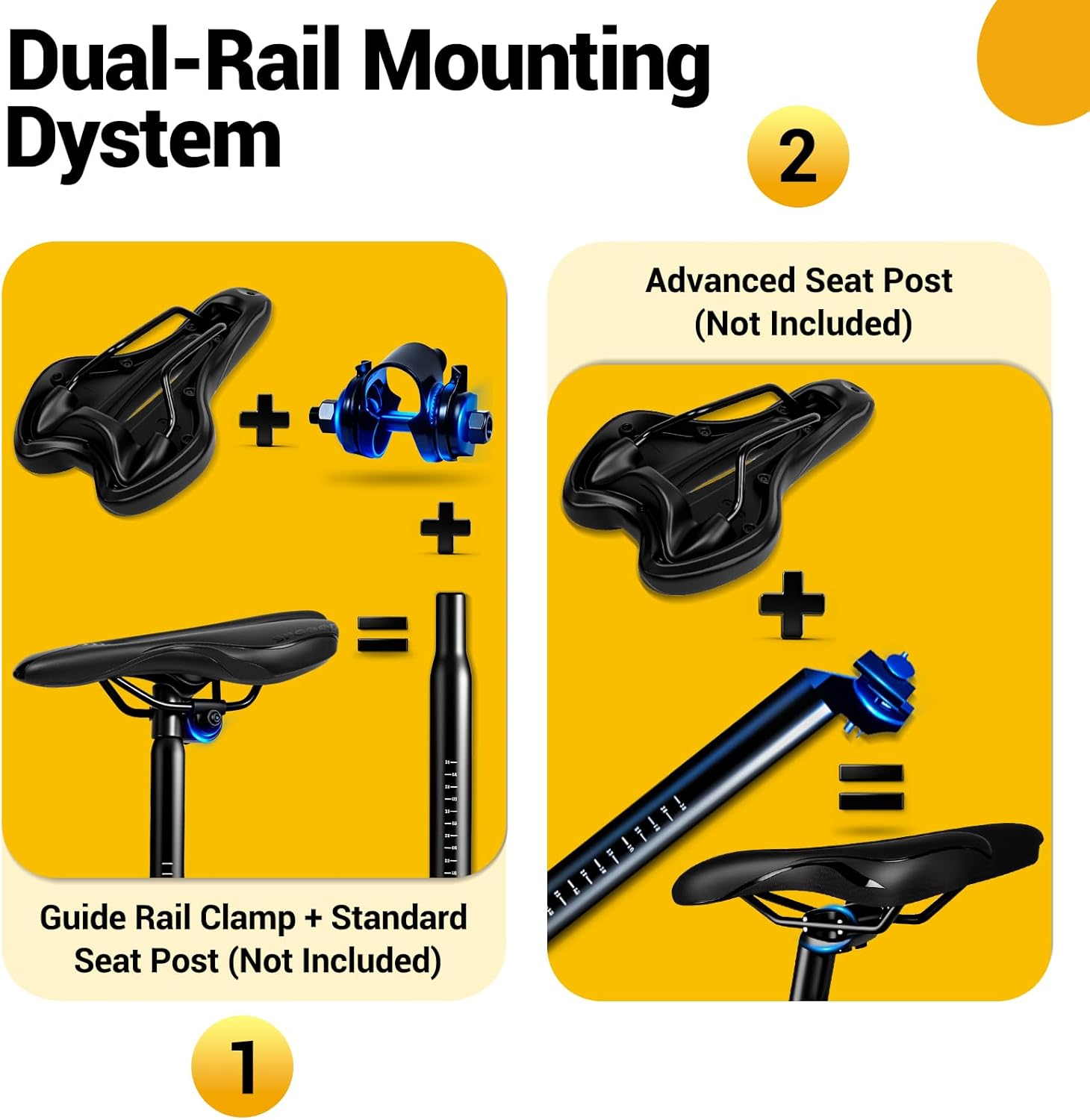 Detalle de SPGOOD Gel-Fahrradsattel für Herren & Damen, breit, weich & ergonomisch (mit Überzug) – 27 × 16 cm