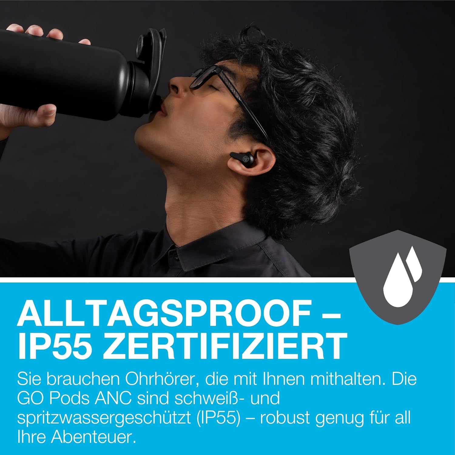 Thumbnail 5 de JLab Go Pods ANC In-Ear Kopfhörer – Kabellose Earbuds mit Hybrid-Noise-Cancelling, 26h+ Akku, IP55, App-Anpassung