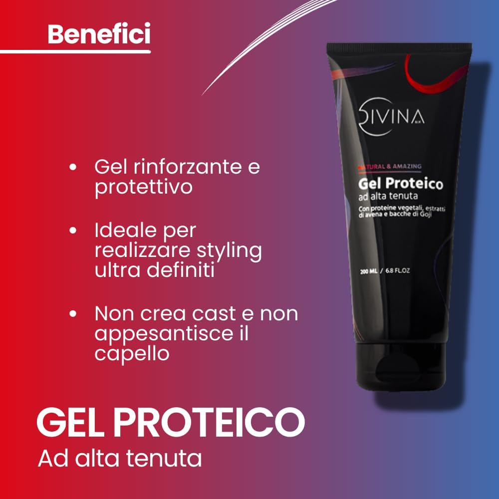 Thumbnail 2 de Gel Proteico Naturale DIVINA BLK per capelli mossi, ricci e afro – Natural&Amazing (200 ml)