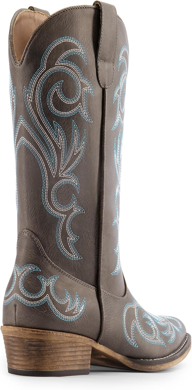 Detalle 2 de DREAM PAIRS Women's Mid-Calf Cowboy Boots