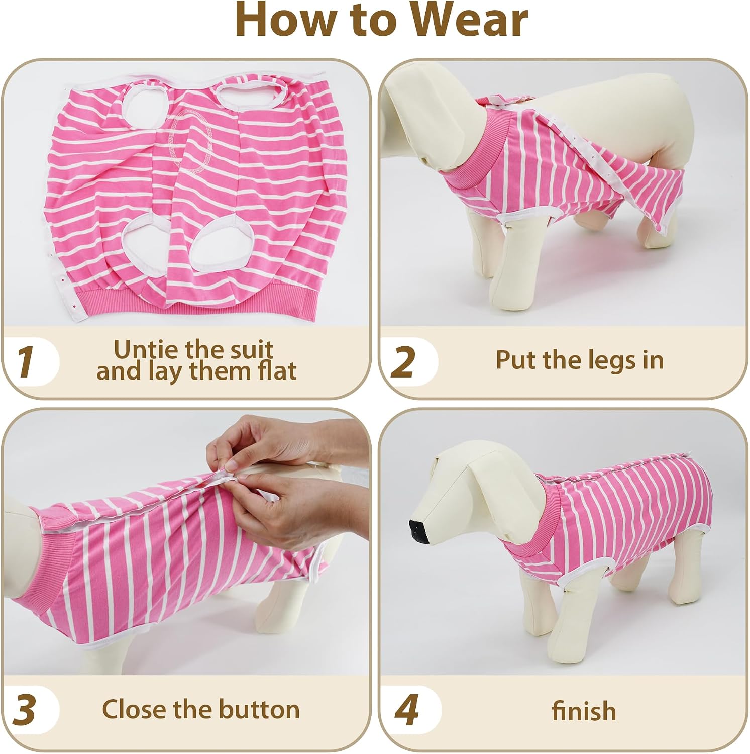 Thumbnail 6 de PawSailor Striped Dog Surgery Suit