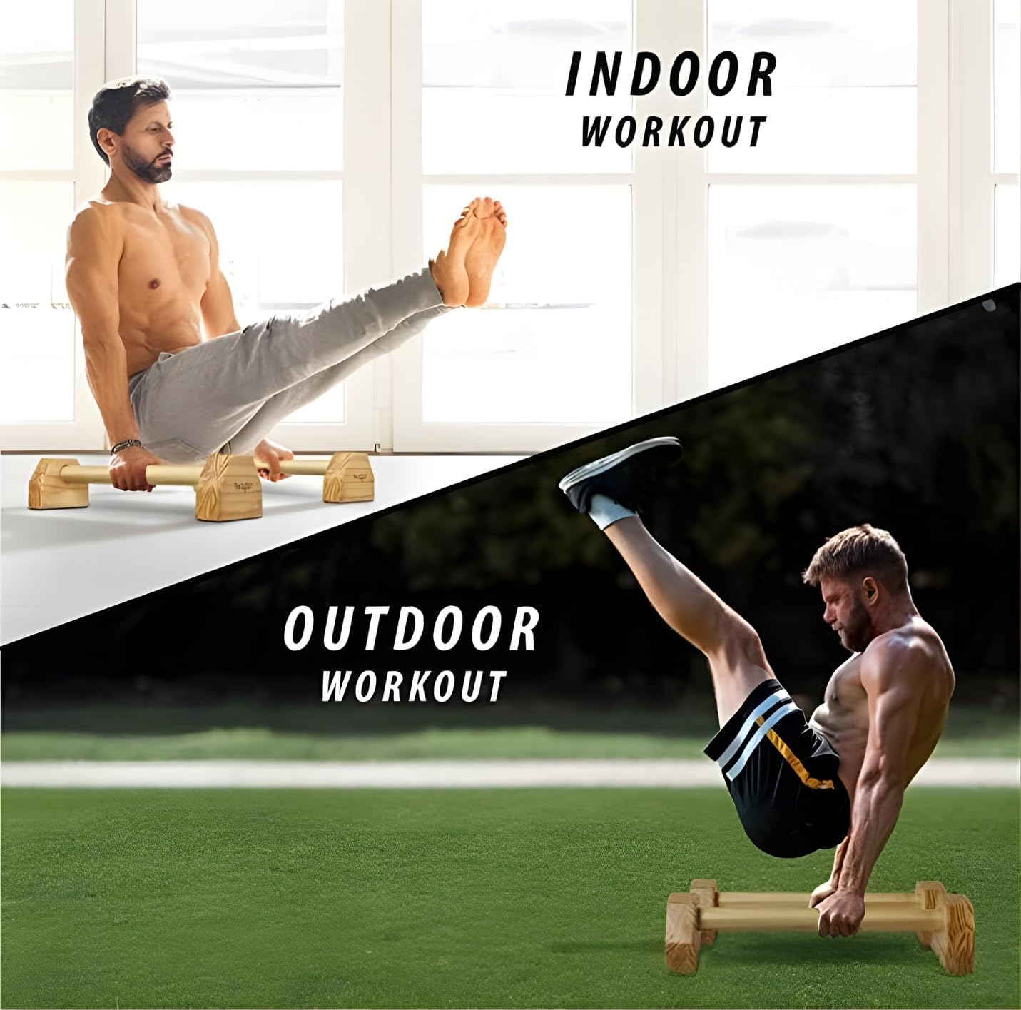 Detalle 2 de Yes4All parallele calisthenics in legno/acciaio per dip e push-up