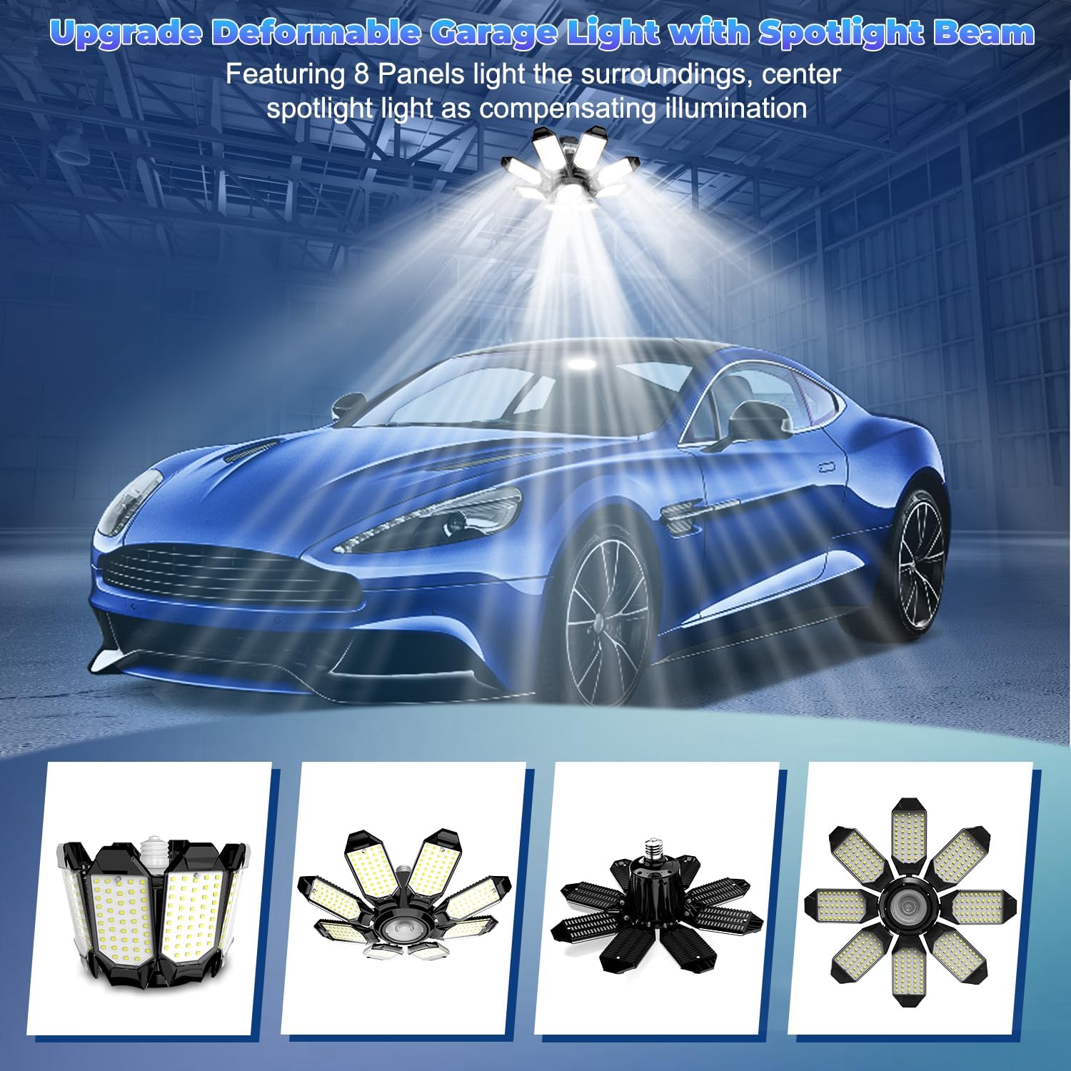 Thumbnail 1 de POLARPRA JP-CKD-1 LED Garage Ceiling Lights, 25,000 Lumens, 4-Pack