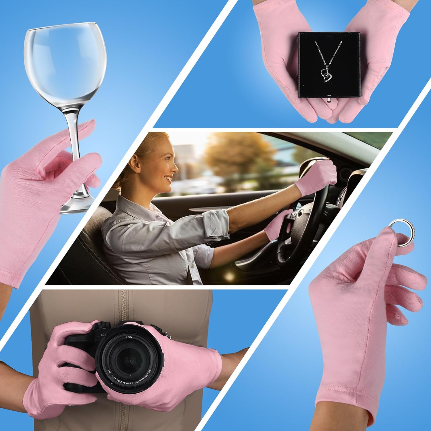 Thumbnail 4 de Donfri 5 Paar Baumwollhandschuhe für Neurodermitis (rosa) – Baumwolle gegen trockene, rissige Haut