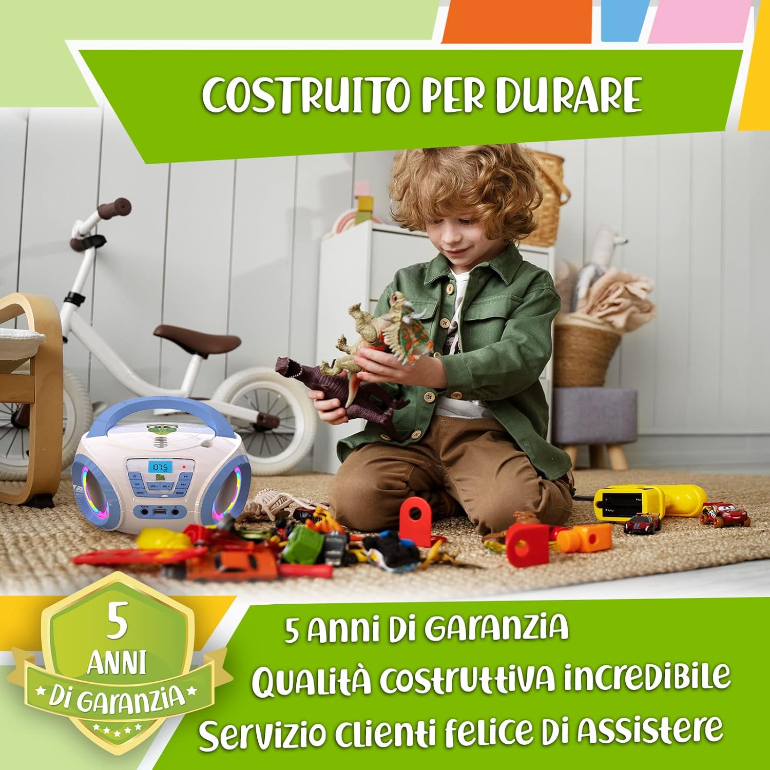 Thumbnail 6 de TinyGeeks Tunes Lettore CD bambini con Radio FM