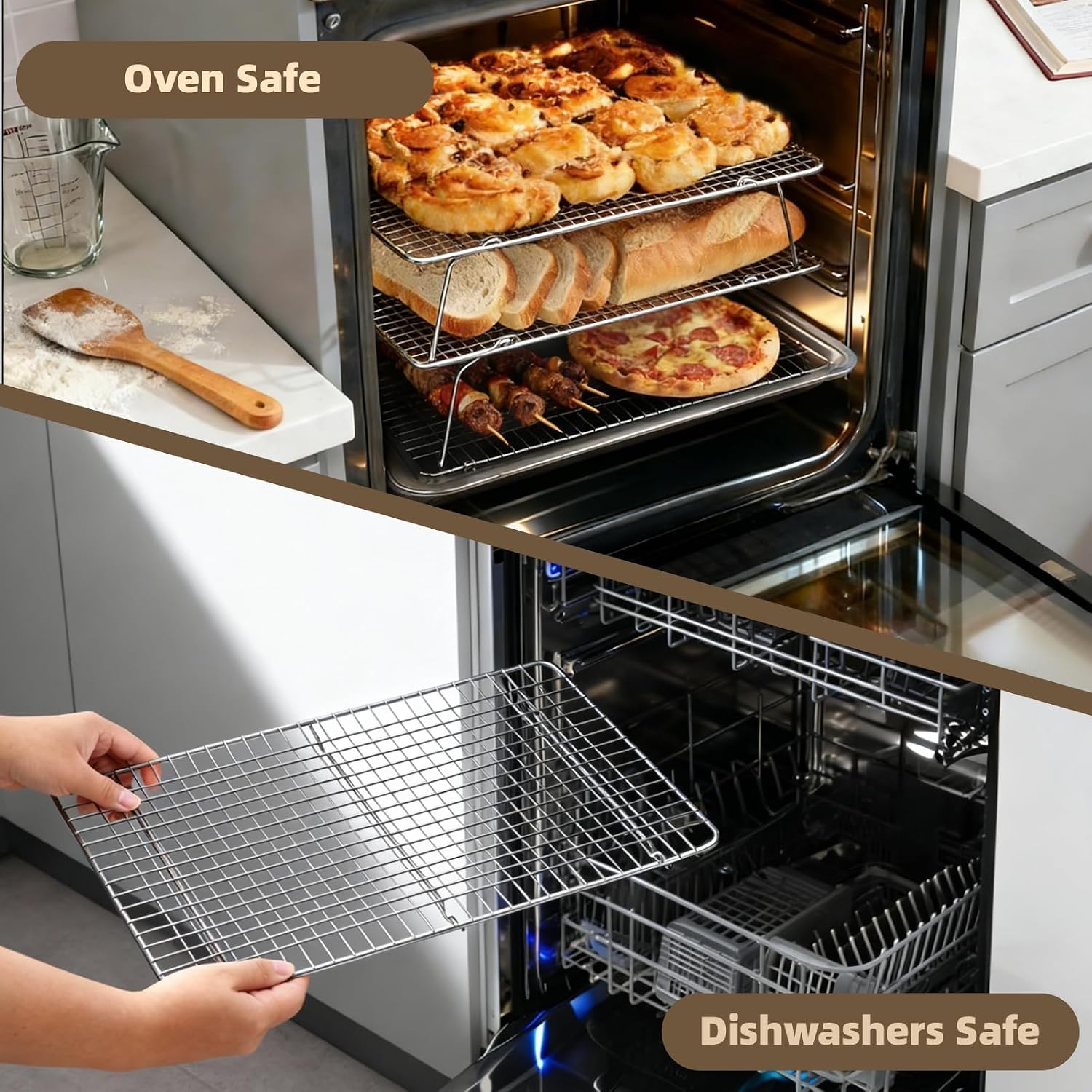 Thumbnail 6 de Pleafind Cooling Rack Set 16 x 10 Inch