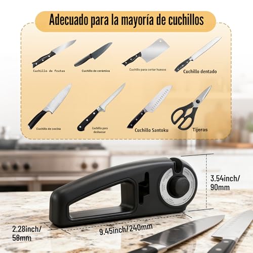 Detalle 2 de Pietuley 7 en 1 Afilador de Cuchillos Profesional: afilado multi‑función para todas las necesidades de la cocina