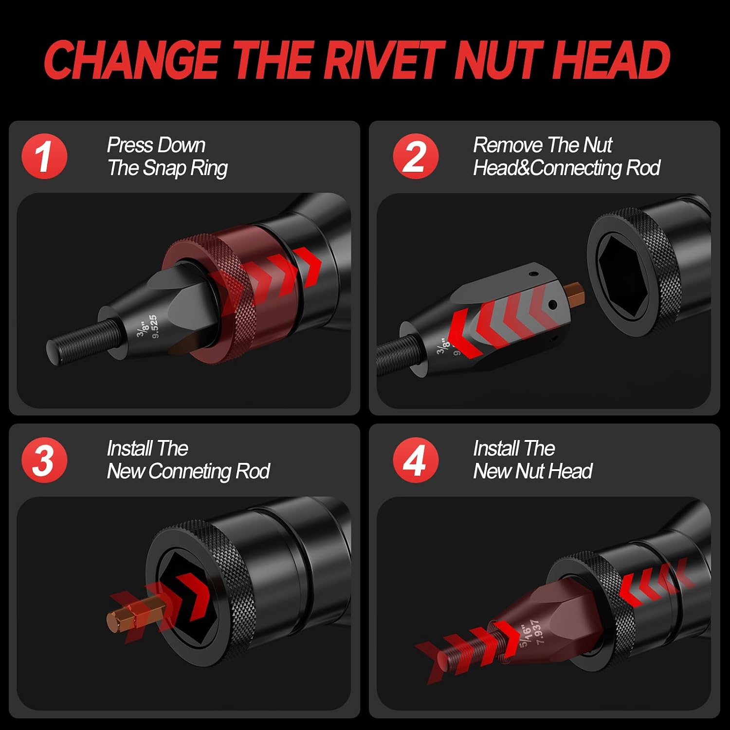 Thumbnail 6 de Cordless Rivet Nut Gun with Milwaukee 18V Compatibility (Tool Only)