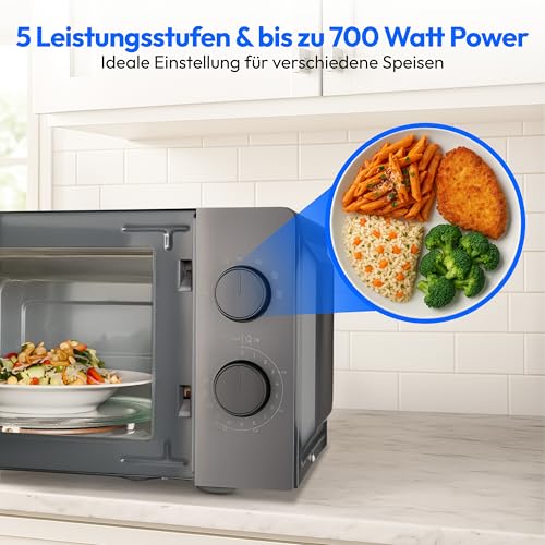 Detalle de MEDION MD12211 Mikrowelle – 17 L, 700 W, kompakt, grau