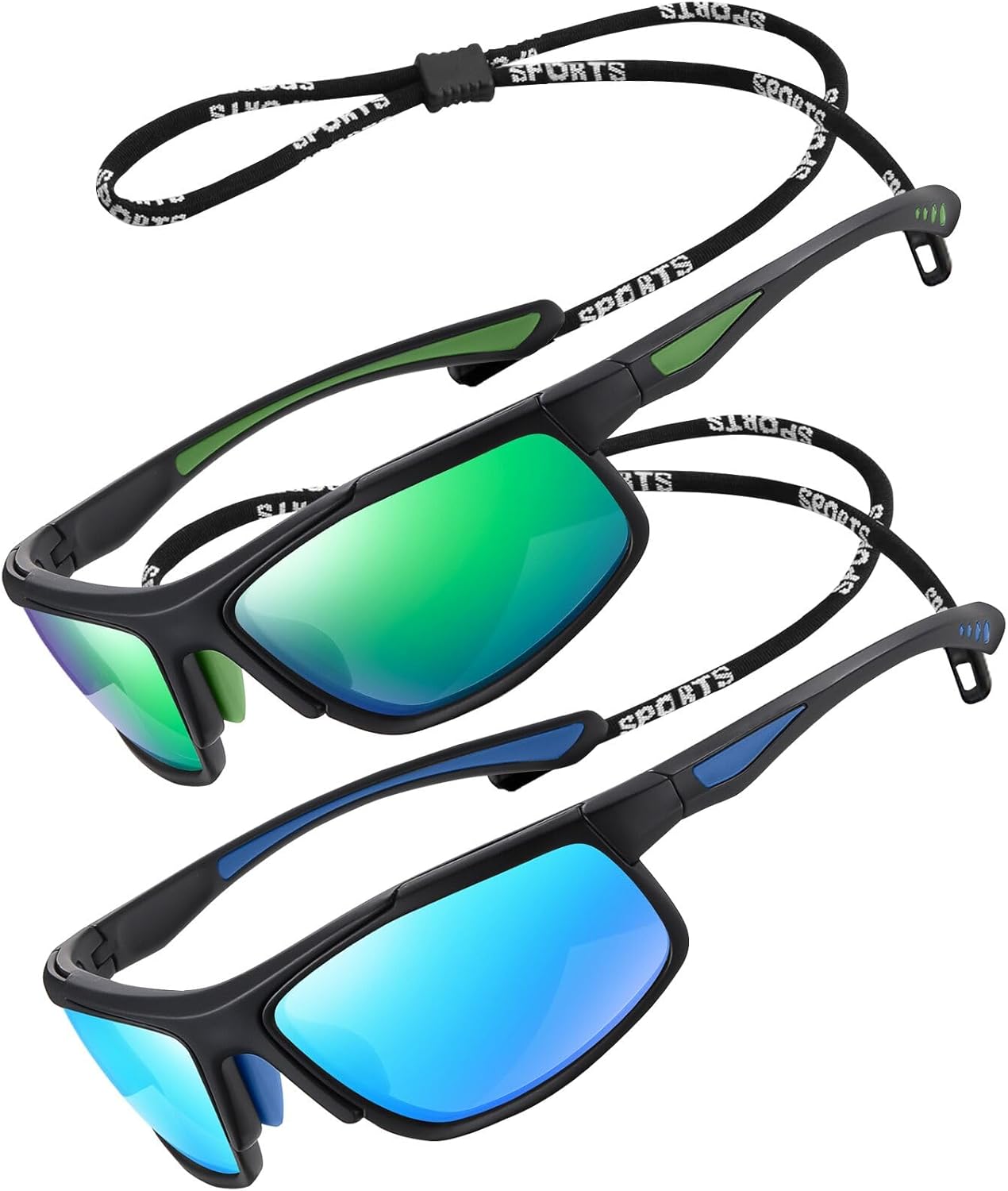 Thumbnail 6 de Perfectmiaoxuan Occhiali da sole polarizzati con cordino sportivo antiriflesso UV400