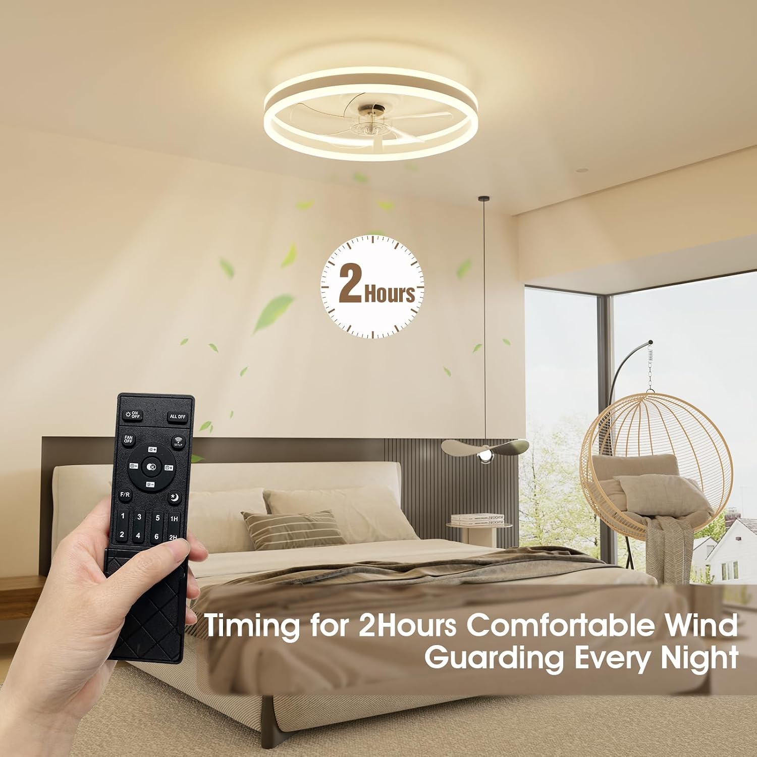 Thumbnail 5 de NIORSUN Ceiling Fans with Lights and Remote: 6 Speeds, 3 Colour Temperatures, Dimmable LED Light for Quiet, Modern Living Spaces