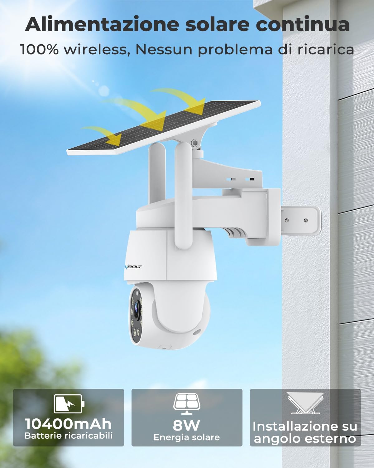 Detalle de GENBOLT 2K AOV Solare: Telecamera PTZ esterna senza fili con registrazione 24/7 e rilevamento AI