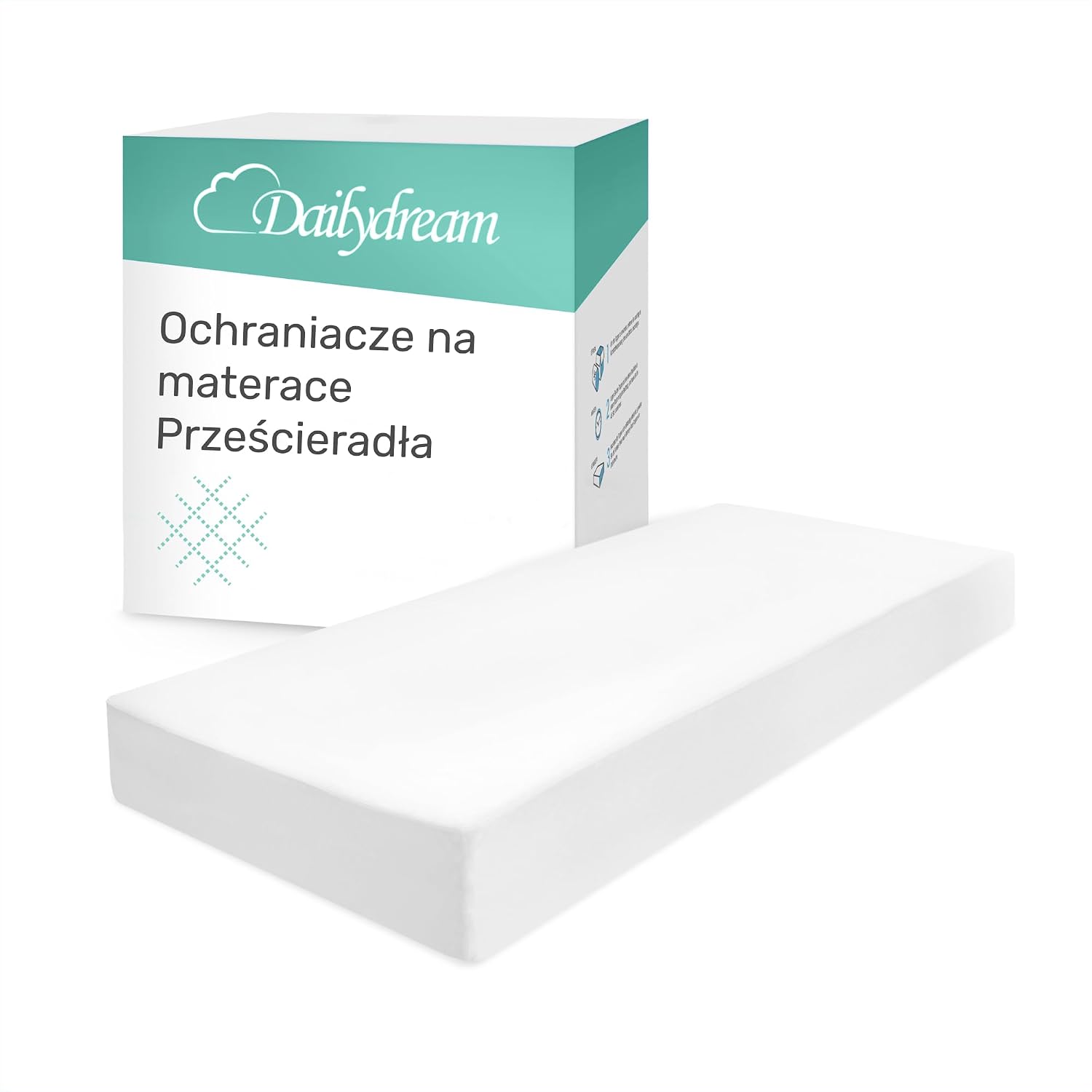 Detalle de Dailydream NIVG4004 wodoodporny ochraniacz na materac 140 × 200 cm, biały