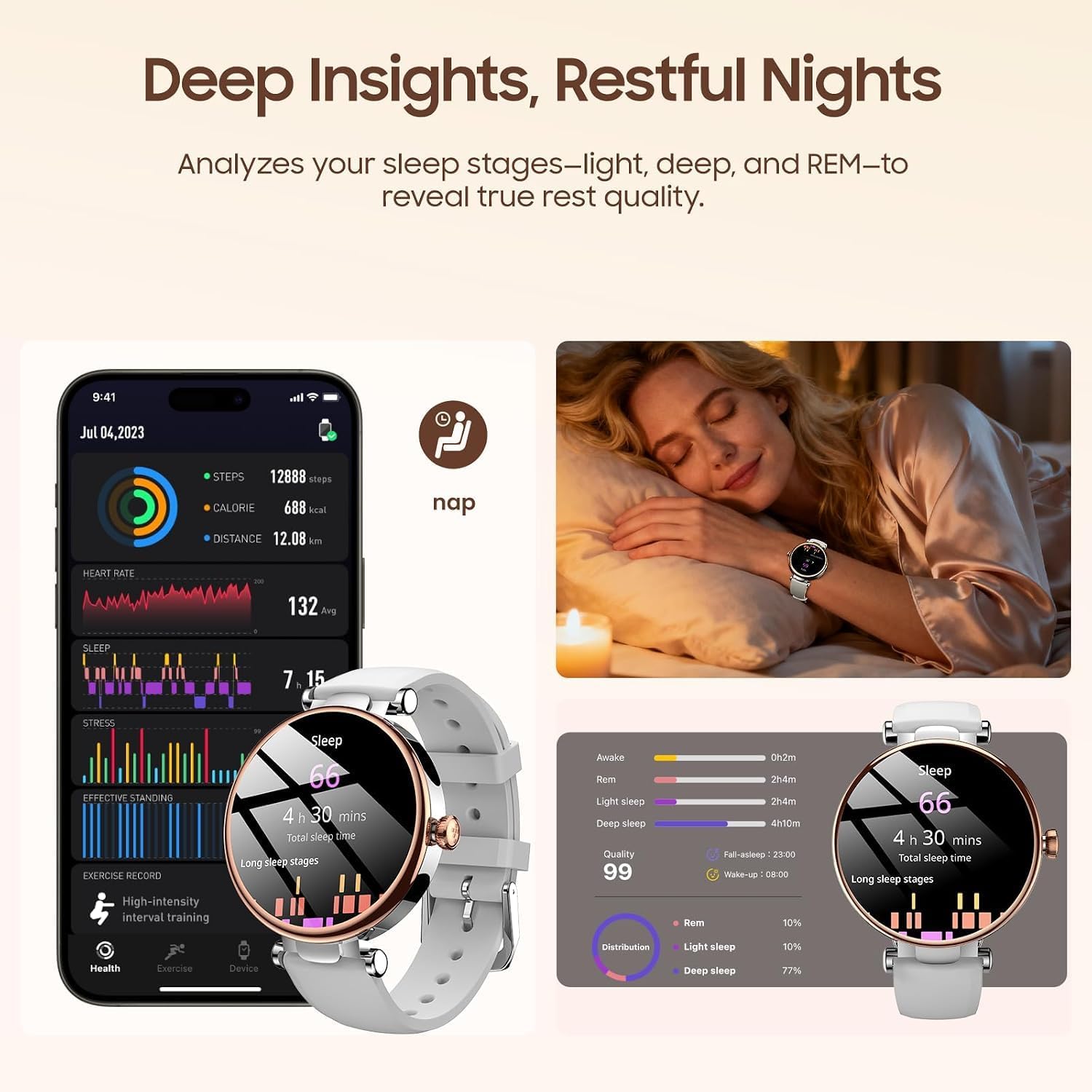 Detalle de TOZO S8 AMOLED smartwatch 1.32-inch