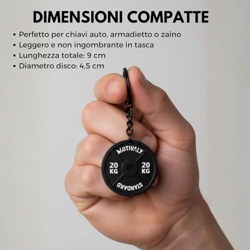 Thumbnail 3 de Motivaly Portachiavi Disco Palestra 20kg Old School – Dettagli e guida all'acquisto