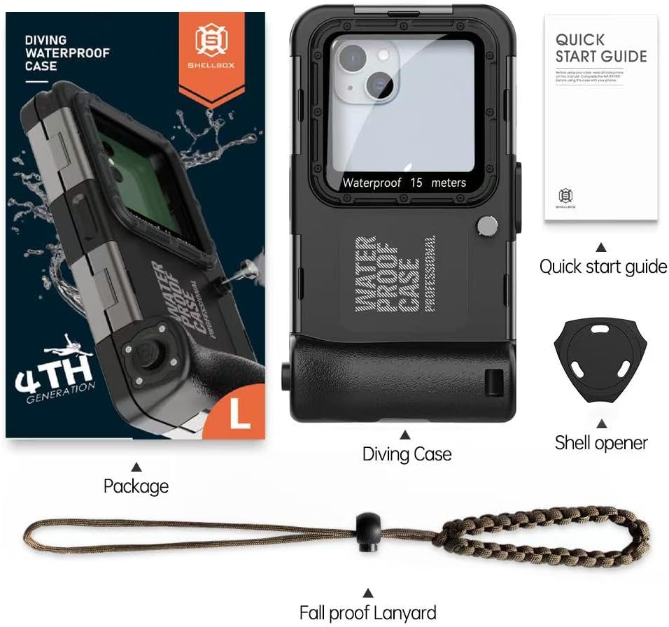 Thumbnail 6 de Hllhunkhe Diving Waterproof Phone Case for iPhone: 15 m Depth Protection with Full Sealing and Lanyard