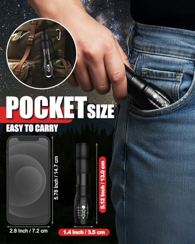 Detalle de Victoper LED Flashlight 2 Pack: Bright, Tactical, and Versatile for Outdoors