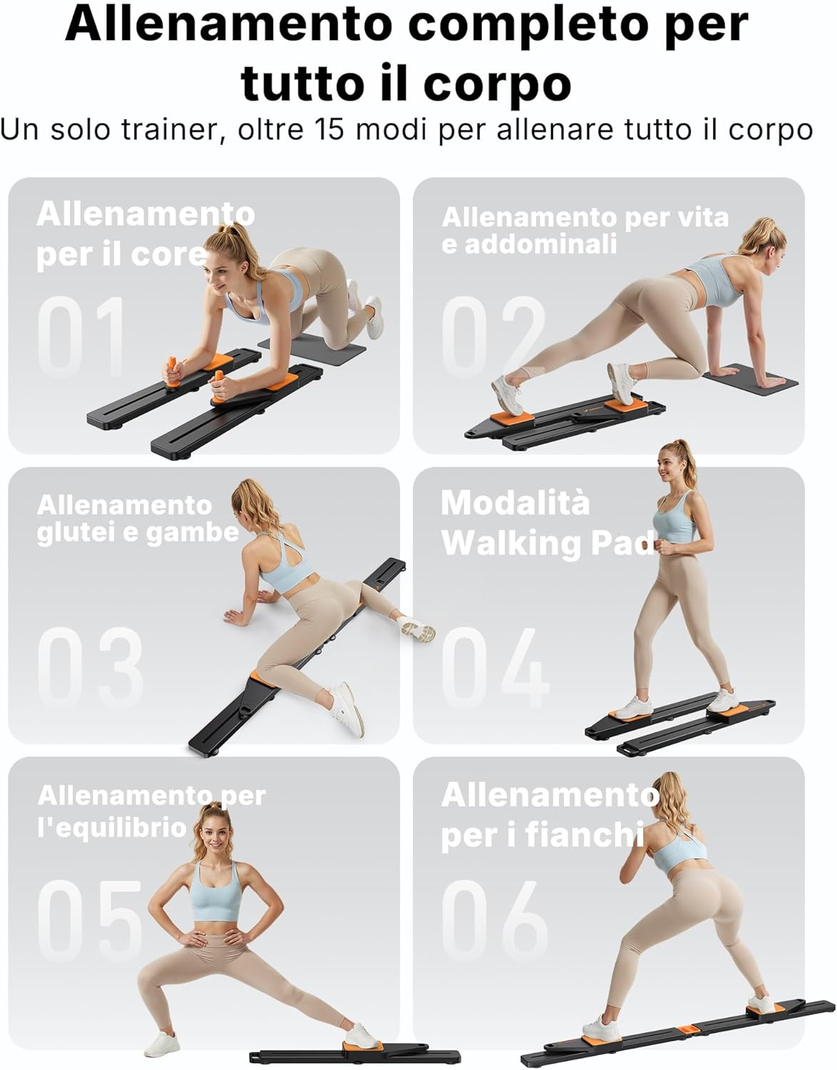 Detalle de MERACH Pilates Reformer Mini: 5 in 1 per casa, pieghevole e versatile