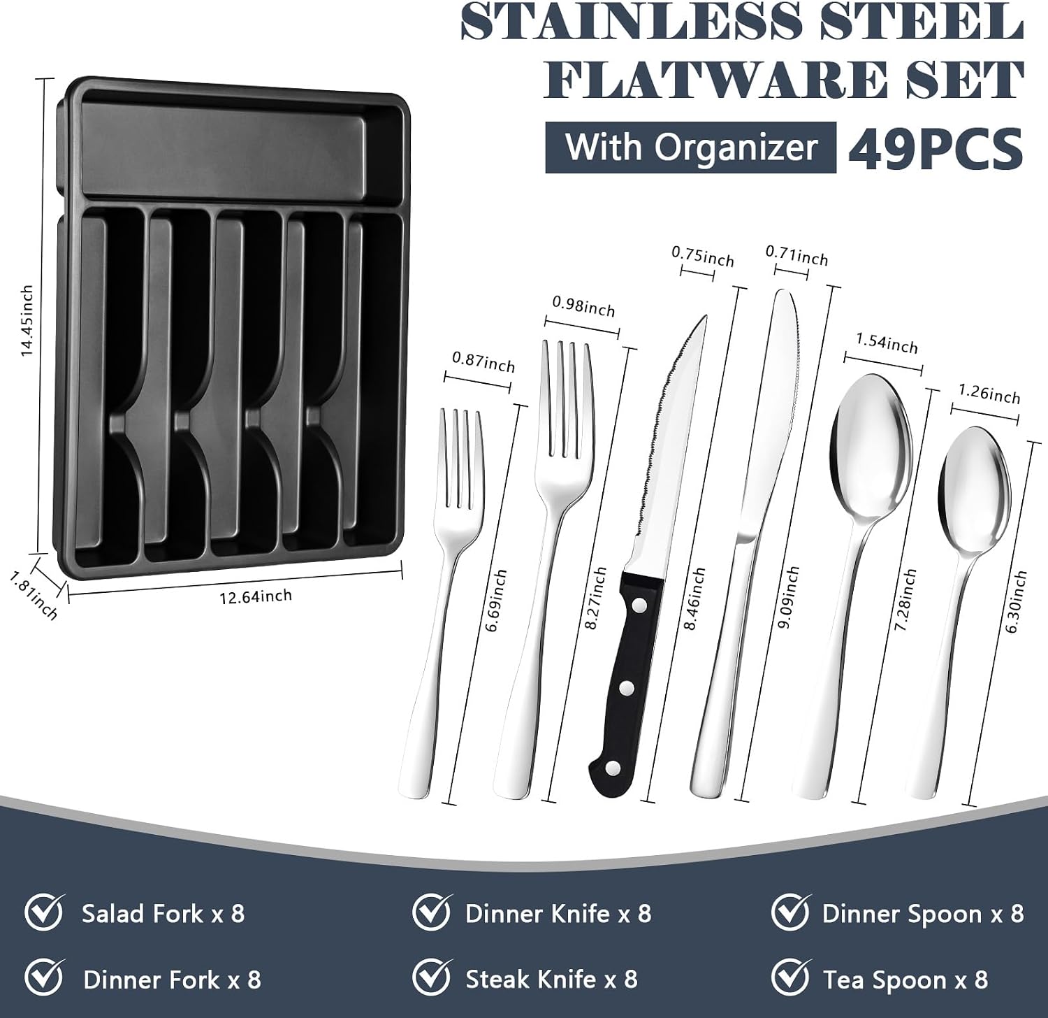 Detalle 2 de BEWOS Silverware Set 49-Piece