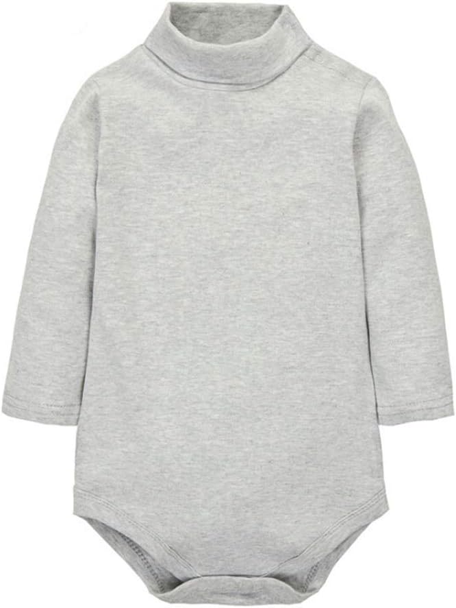 Detalle 2 de CuteOn Baby Solid Colour Turtleneck Cotton Bodysuit Jumpsuit