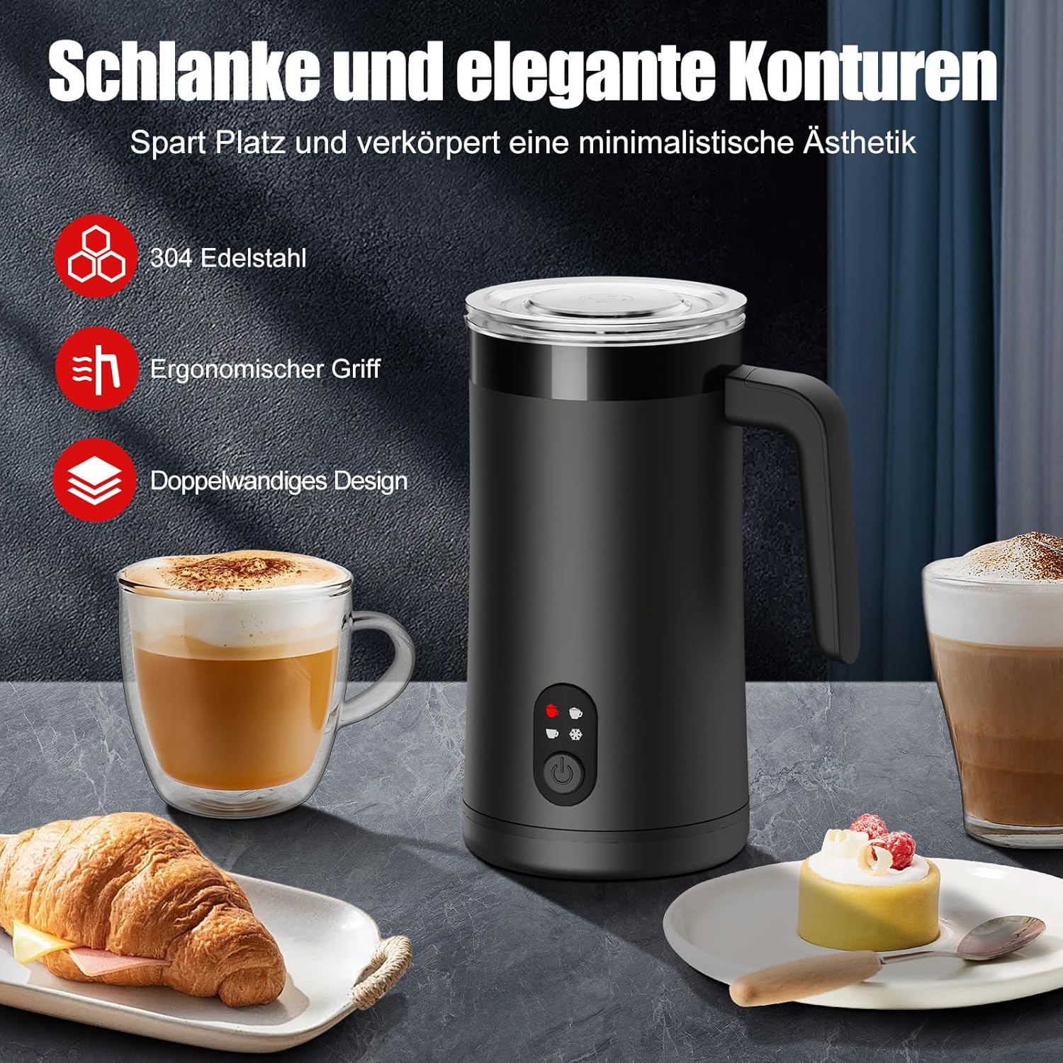 Thumbnail 3 de Ovetedot Milchaufschäumer 4-in-1 (400 ml) für heißen & kalten Milchschaum