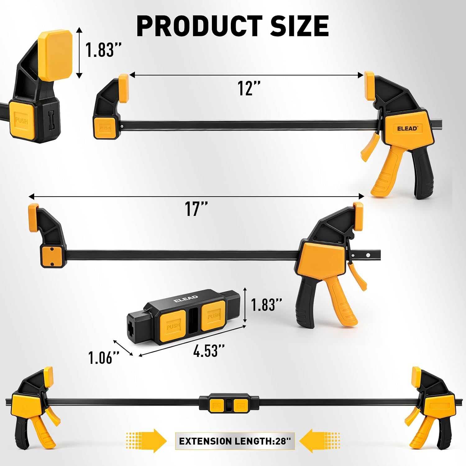 Thumbnail 1 de 12-Inch Bar Clamps, 6-Pack