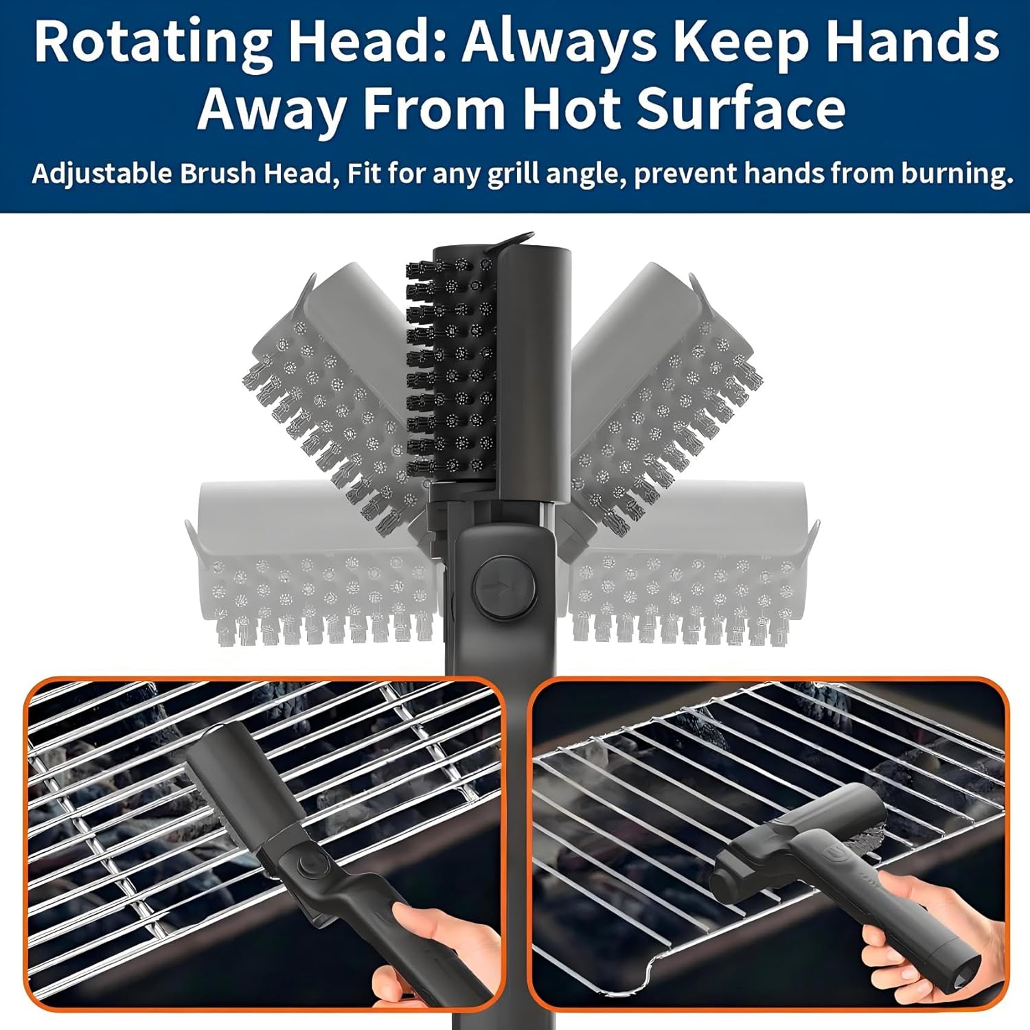 Thumbnail 4 de SWITMH Electric Grill Brush Rechargeable: 3-Speed, 180° Rotary Head, USB-C Quick Charge