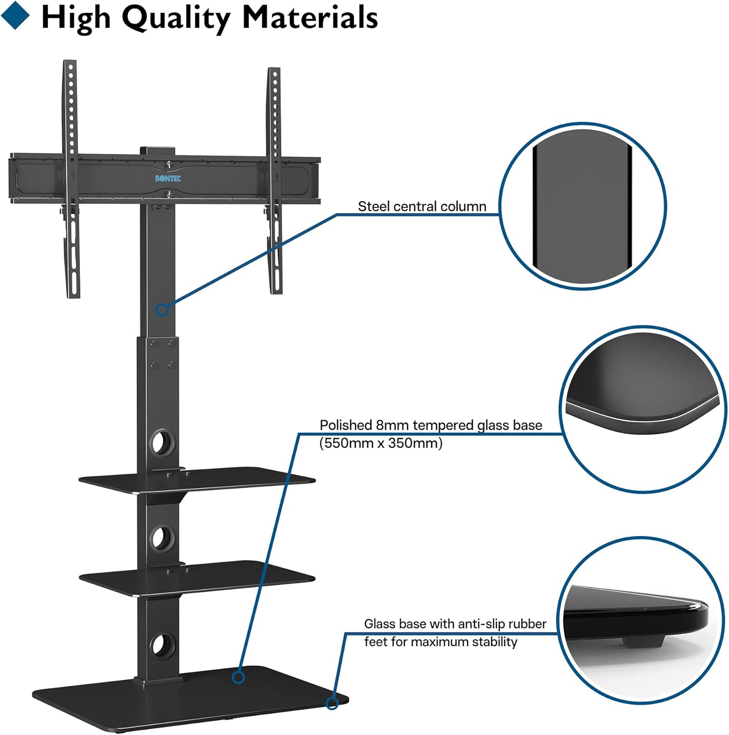 Thumbnail 3 de BONTEC Universal TV Stand 30–70 inch, height adjustable