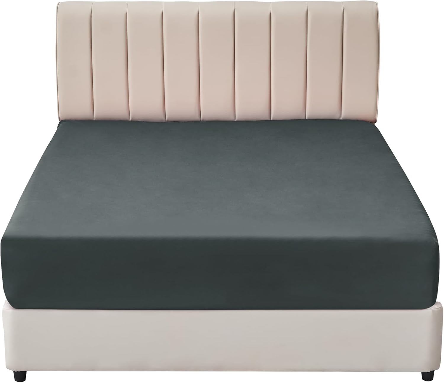 Thumbnail 5 de Aisbo Spannbettlaken 180x200cm – Mikrofaser, 40 cm Steghöhe, Grau/Anthrazit für Boxspring- und Wasserbetten