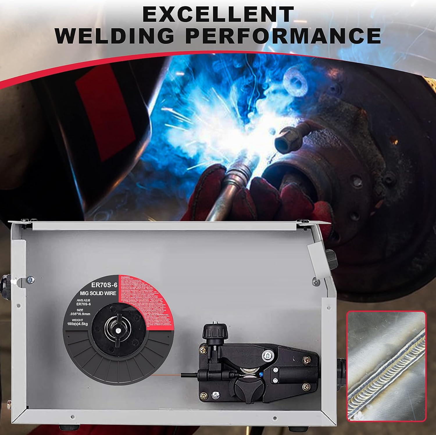 Detalle de ER70S-6 .035-Inch MIG Welding Wire on 10-Lb ABS Spool for All-Position Welding
