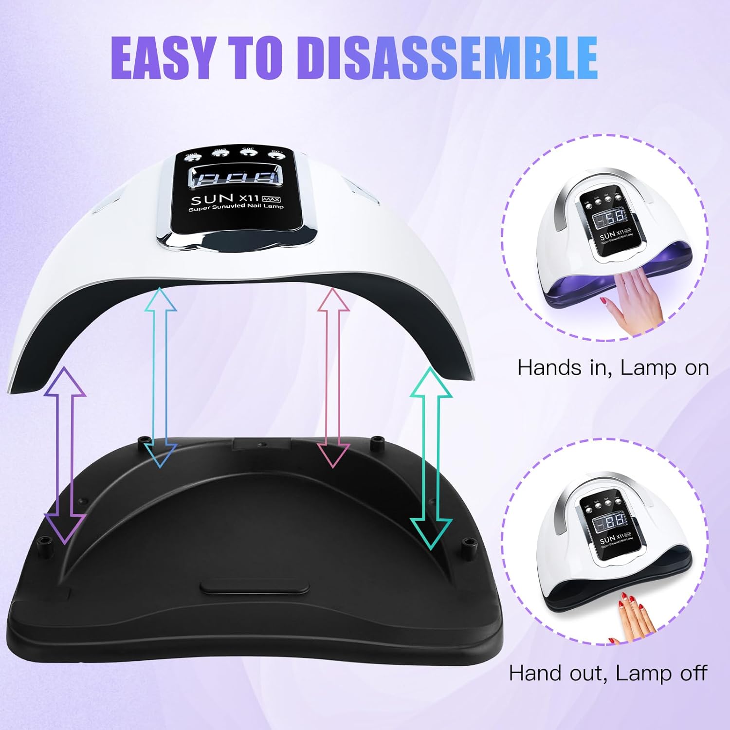 Thumbnail 3 de 320W UV-LED Nagellampe mit 66 LEDs, 4 Timer & Low-Heat-Modus (Nagelstudio & Zuhause)