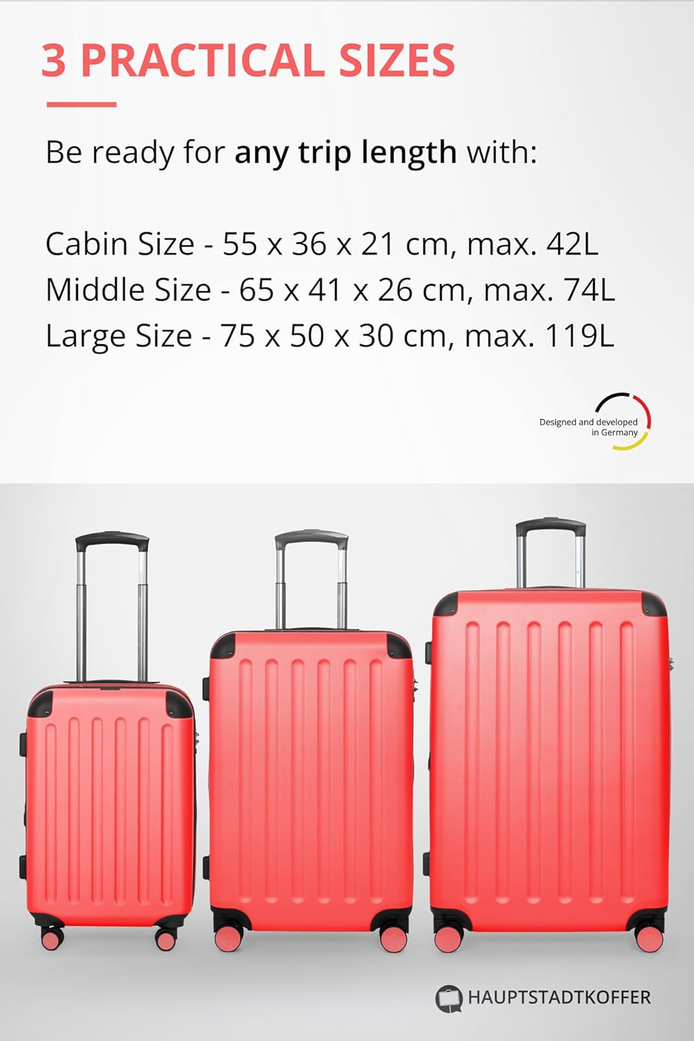 Thumbnail 6 de Hauptstadtkoffer Spree – Mittelgroßer Hartschalenkoffer (65 cm, 74 L, Korall) mit TSA, 4 Rollen