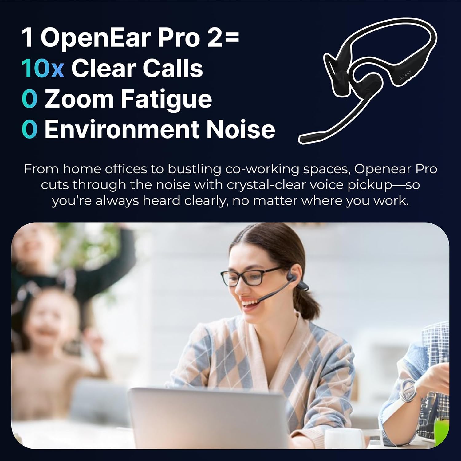Detalle 2 de Nuroum OpenEar Pro 2 bone‑conduction headphones