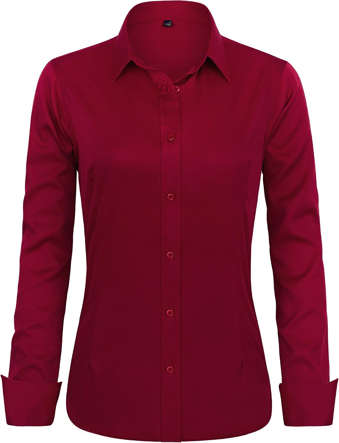 Detalle de J.VER Womens Long Sleeve Stretch Fitted Shirt – business casual work blouse