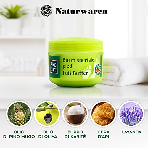 Detalle de Allga San Burro Speciale Piedi 200 ml: crema per piedi secchi e screpolati con burro di karité e cacao