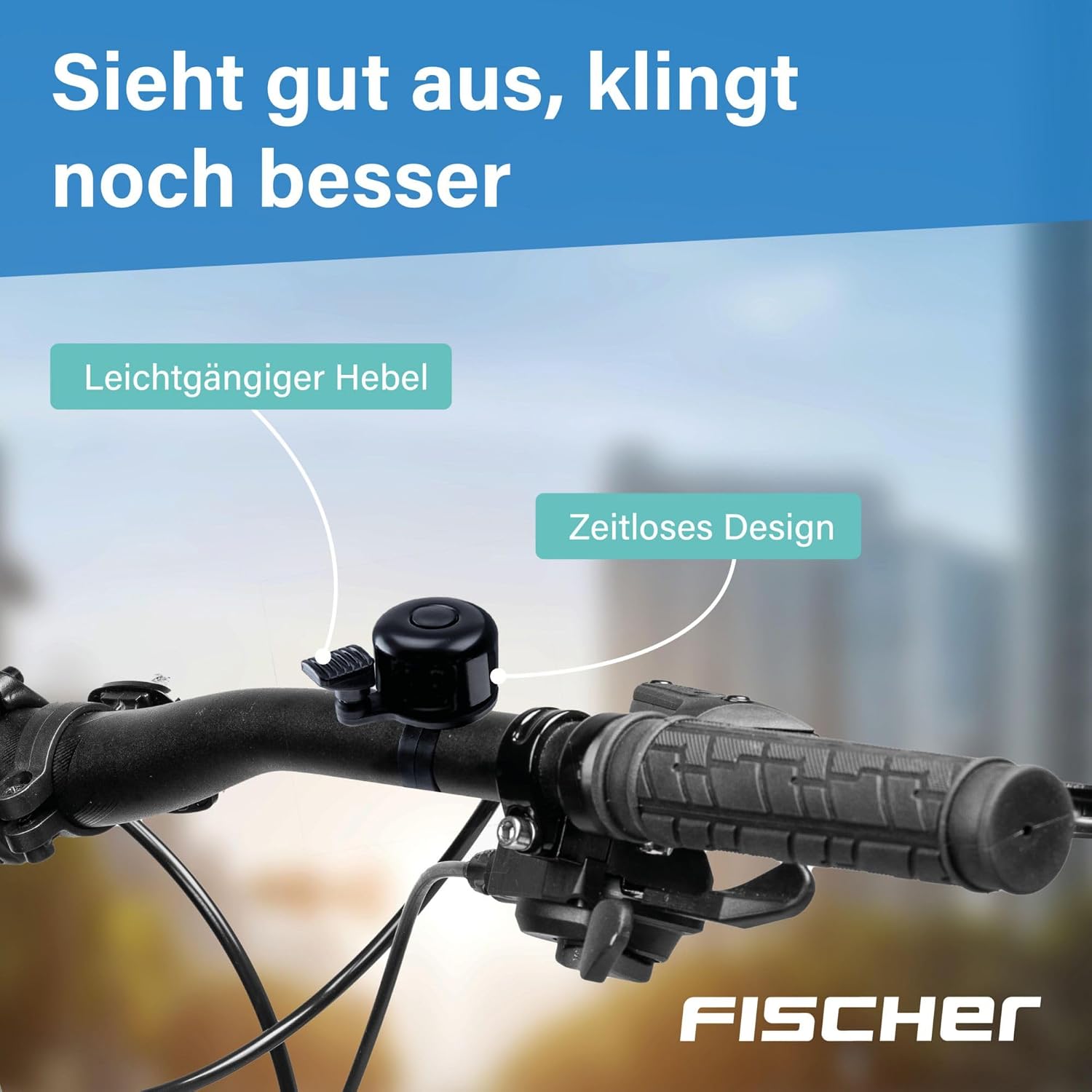 Thumbnail 5 de Fischer Mini Cloche de guidon — Cloche réglable en métal pour guidons de 22 mm