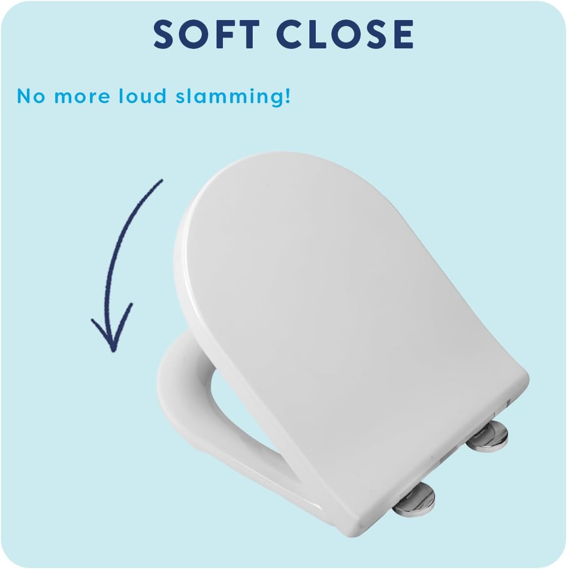 Thumbnail 1 de Croydex Malo Flexi-Fix Long D Shape Toilet Seat – Soft Close, Quick Release & Antibacterial Surface