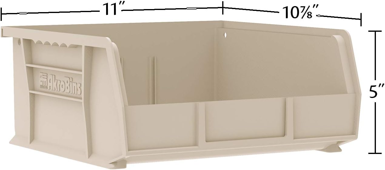 Detalle 2 de Akro-Mils 30235 AkroBins Clear Stackable Storage Bins, 6-Pack, 50-lb Capacity