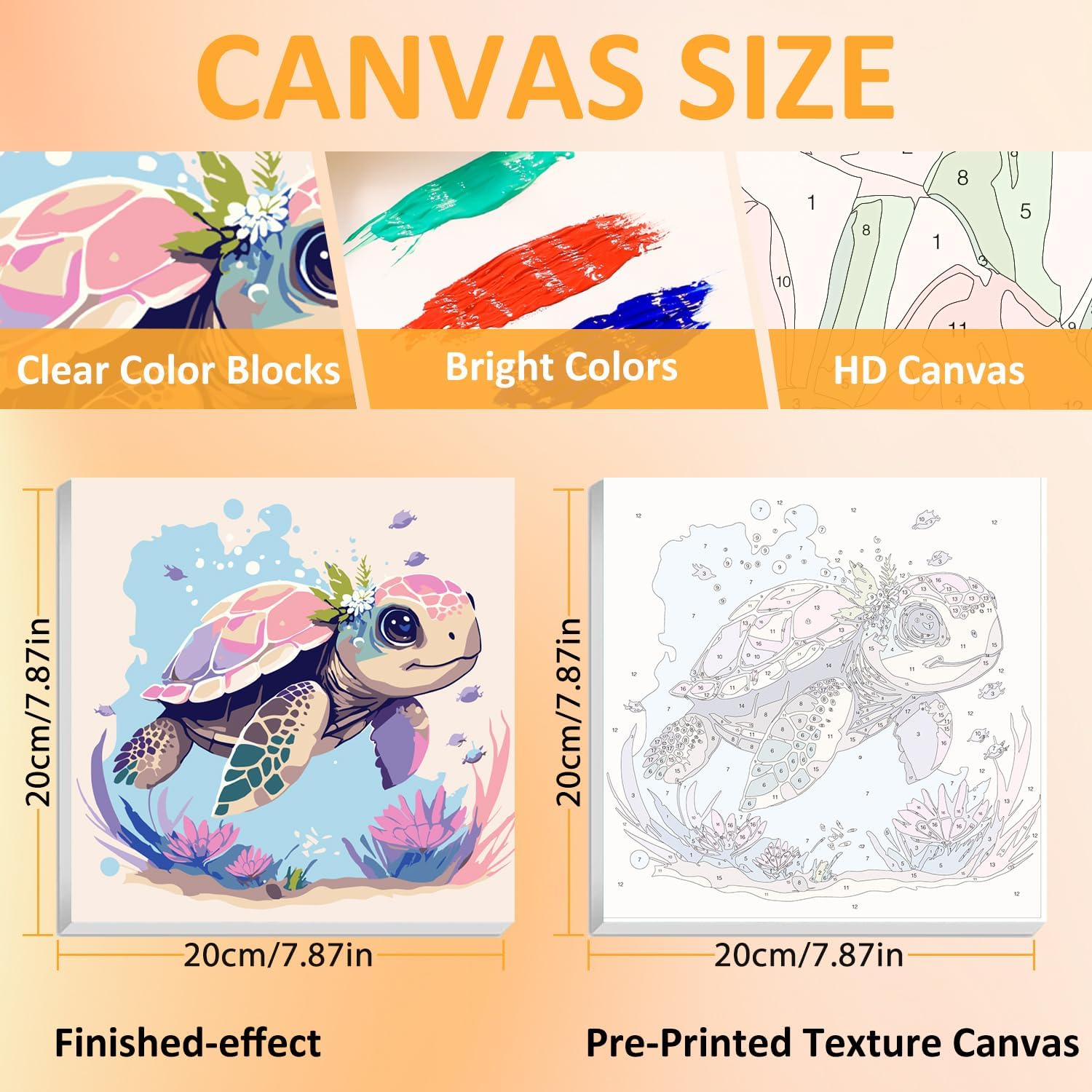 Thumbnail 1 de Mandun Art Turtle Paint by Numbers Kit