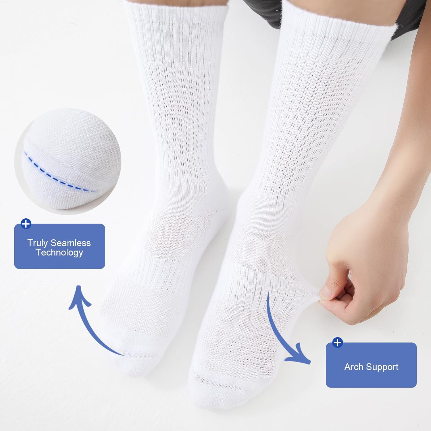 Thumbnail 6 de SockWaddles Calzini Uomo Donna in Cotone senza Cuciture (6 paia) per Sport, Running e Trekking