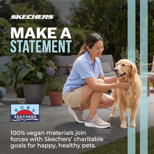 Detalle de Skechers Femme Bobs Squad Chaos Current Muse Slip-In ENTRAINEUSE — Taupe Textile, 38 EU